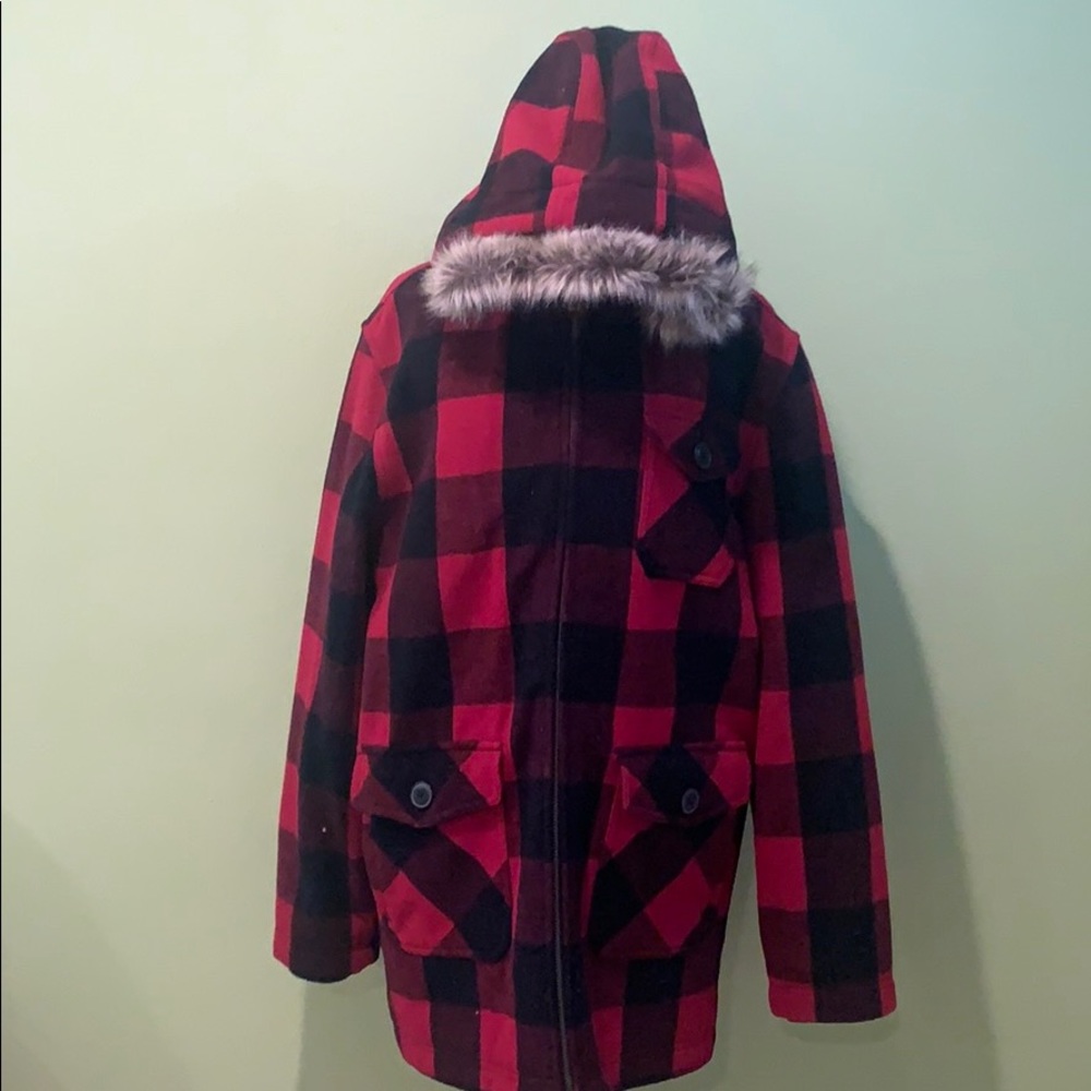 Wool plaid winter coat